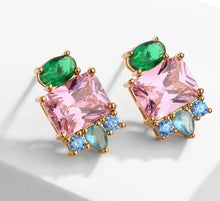 Load image into Gallery viewer, Coloured crystal earrings