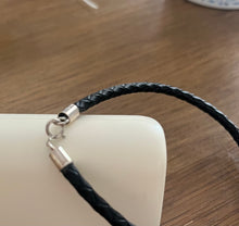 Load image into Gallery viewer, Black leather and silver