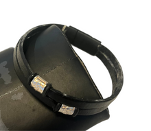 Load image into Gallery viewer, 2 strap leather and silver bracelet.