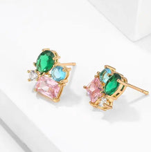 Load image into Gallery viewer, Coloured crystal earrings