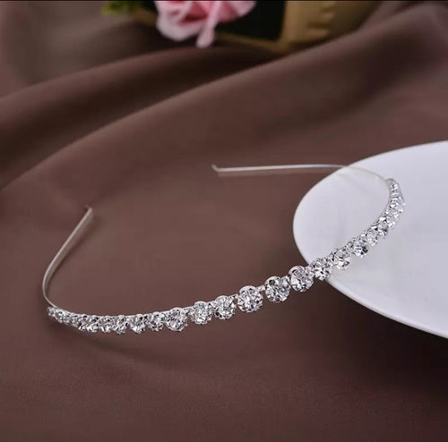 crystal silver headband