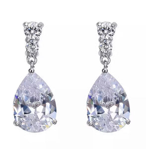 Coloured crystal drop earrings