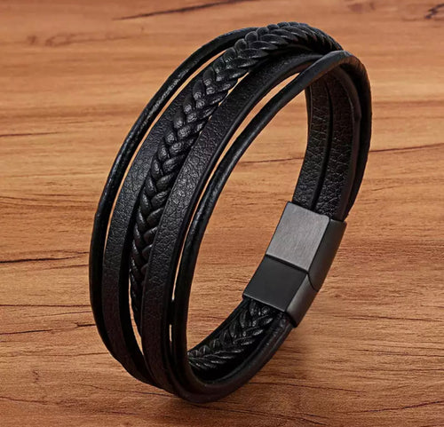 5 straps leather bracelets