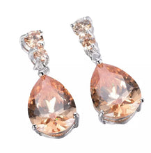 Load image into Gallery viewer, Coloured crystal drop earrings