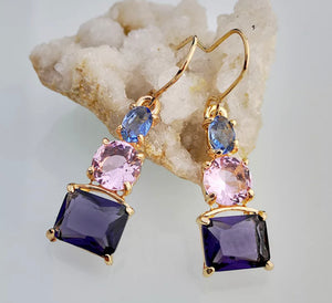 Coloured crystal earrings