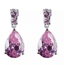 Load image into Gallery viewer, Coloured crystal drop earrings